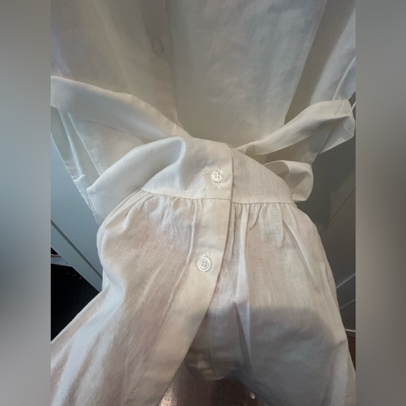 Saks Fifth Avenue White Belted Linen Dress - US Women’s Size XL - Picture 7 of 7